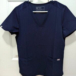 FIGS Casma Three-Pocket Scrub Top (Navy) NEW